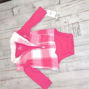 Girls long sleeve onesie and vest combo